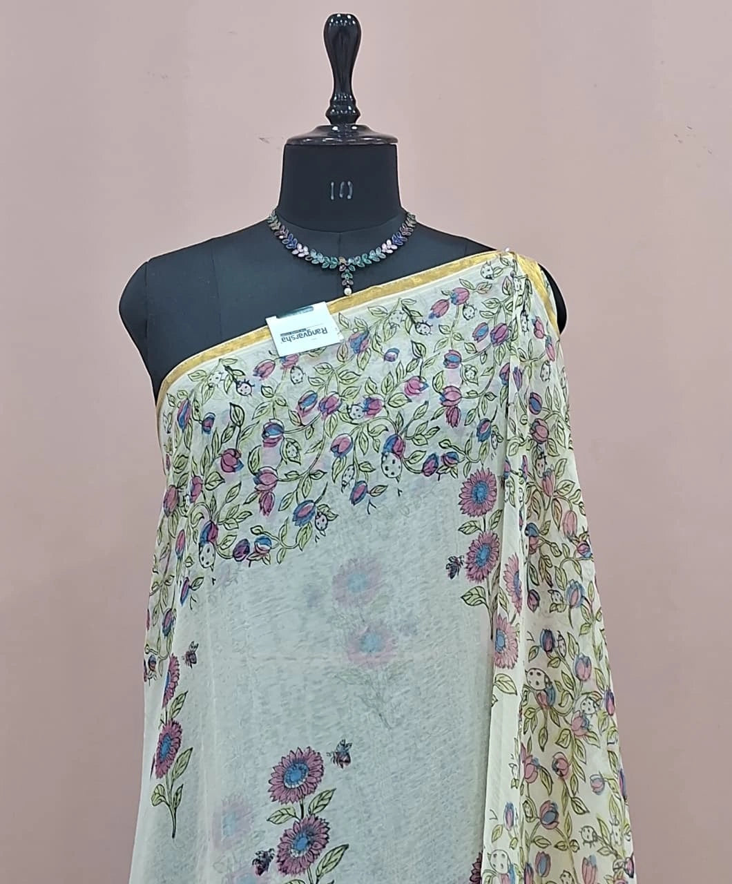 Light Pista Green Chiffon Saree 1