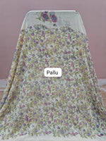 Light Pista Green Chiffon Saree Pallu