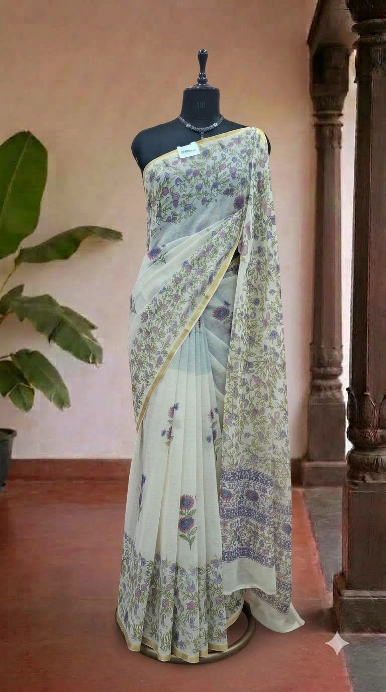 Light Pista Green Chiffon Saree 