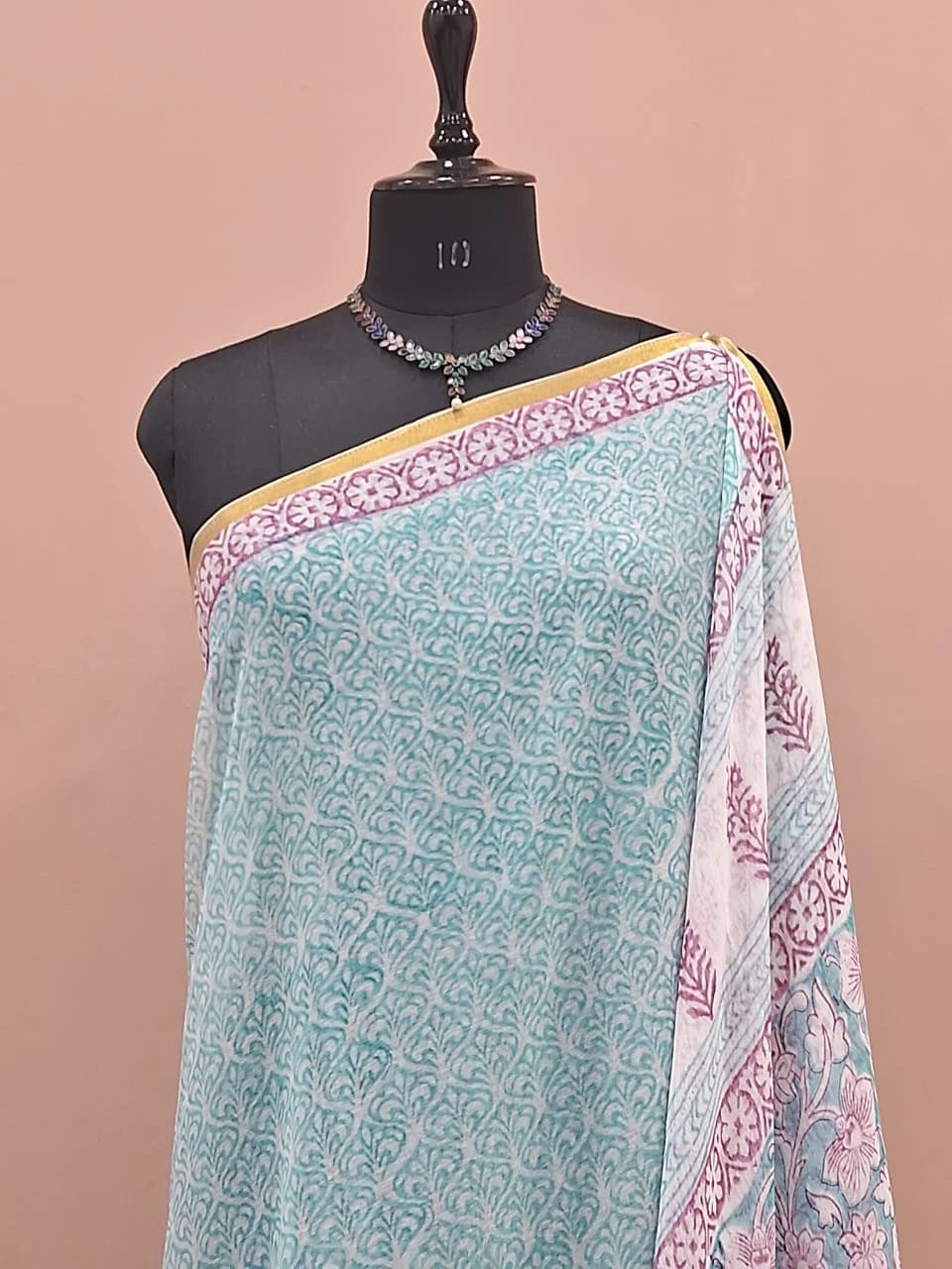 White Pure Chiffon Saree 1