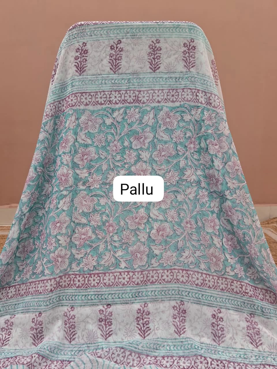 White Pure Chiffon Saree Pallu