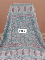 White Pure Chiffon Saree Pallu