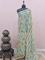 Pista Green Chiffon Saree 