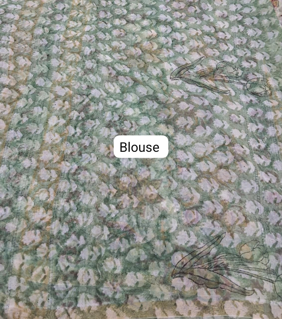 Pista Green Chiffon Saree Blouse