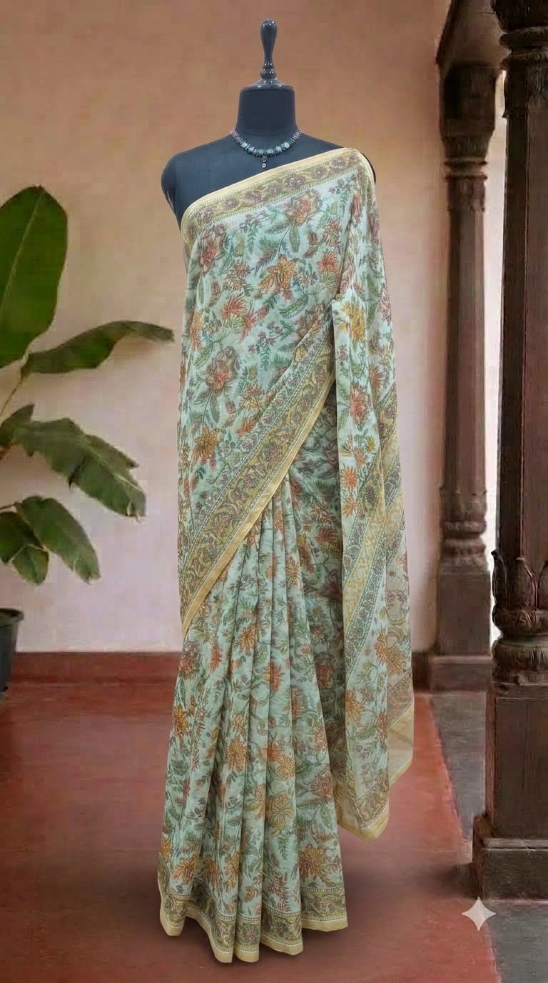 Pista Green Chiffon Saree 