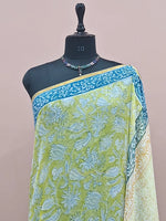 Lemon Yellow Chiffon Saree 1