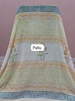Lemon Yellow Chiffon Saree Pallu