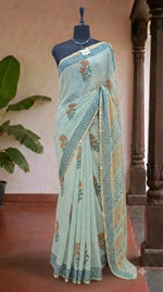 Pastel Pista Green Chiffon Saree
