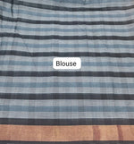 Grey, Black, and White Checked Cotton Saree Blouse