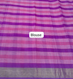 Purple, Peach, and White Checked Cotton Saree Blouse