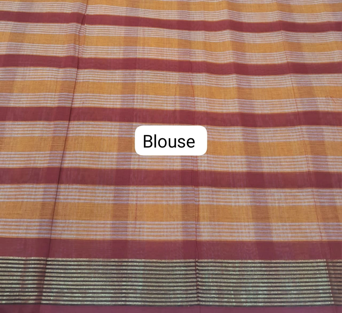 Red, Yellow, and White Checked Cotton Saree Blouse