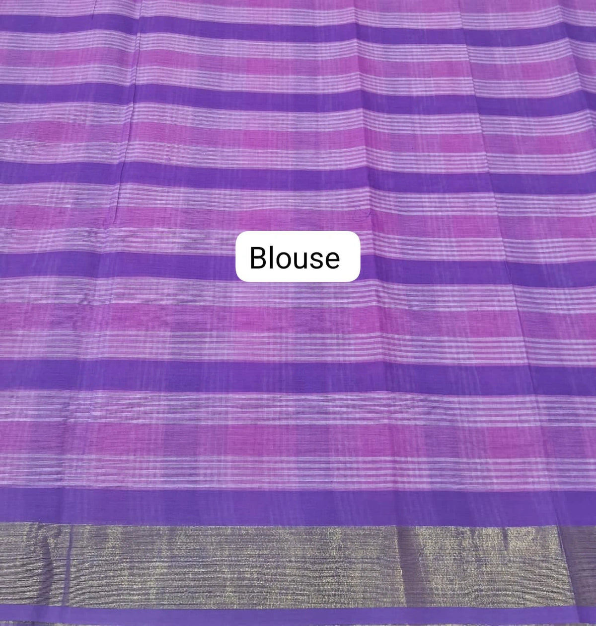 Lavender, Light Pink, and White Checked Cotton Saree Blouse