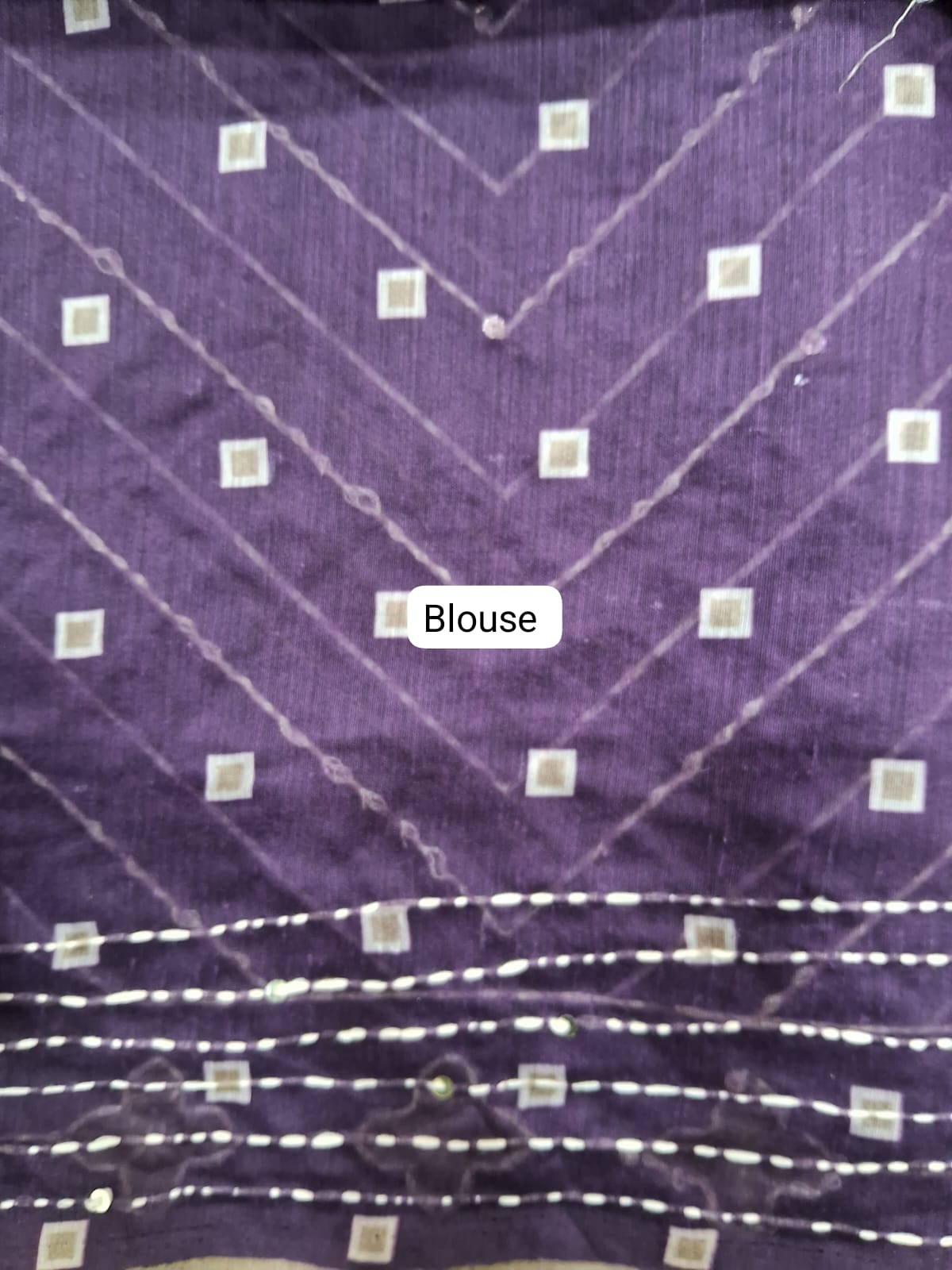 Purple Chanderi Saree Blouse