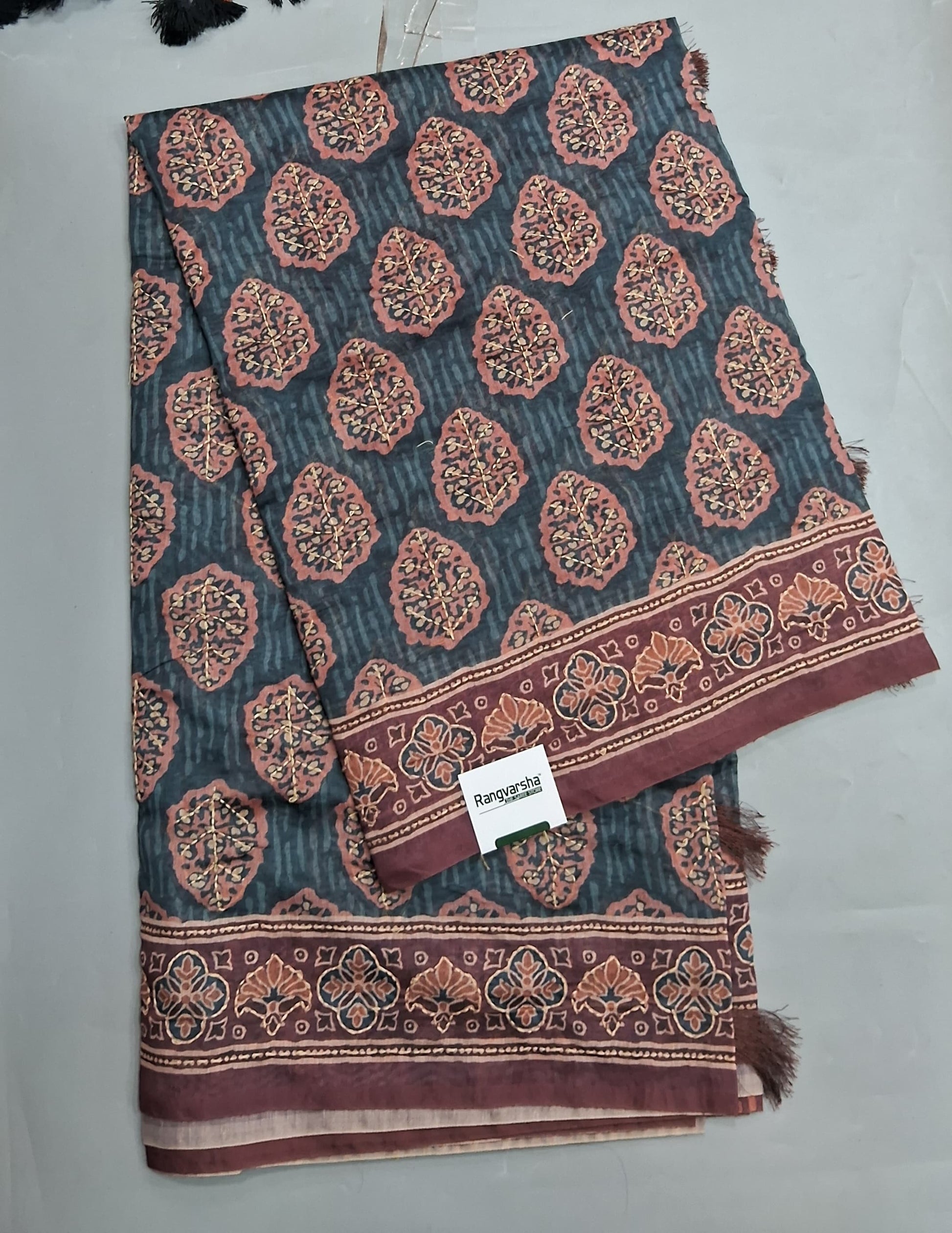 Elephant Grey Chanderi Saree