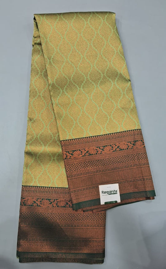 Leaf Green Kanchi Semi Silk Saree