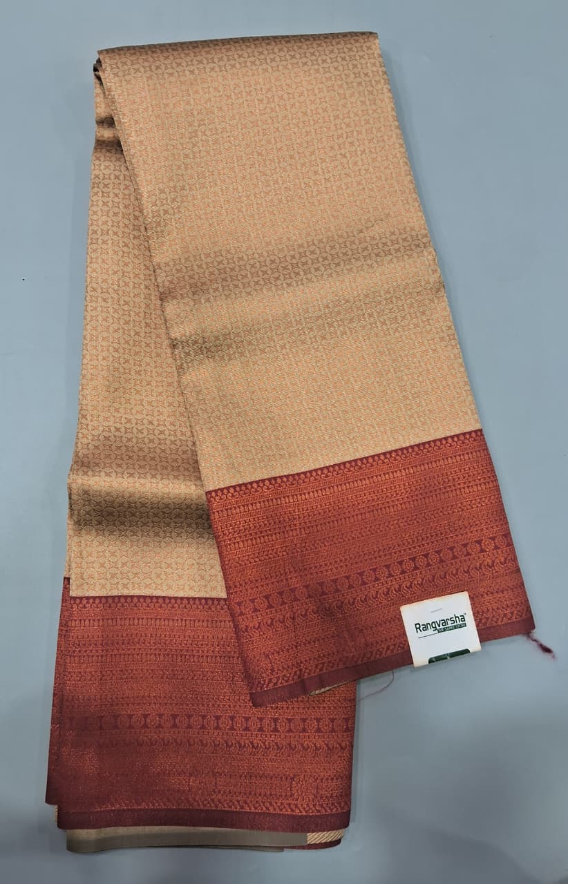 Cream Kanchi Semi Silk Saree 