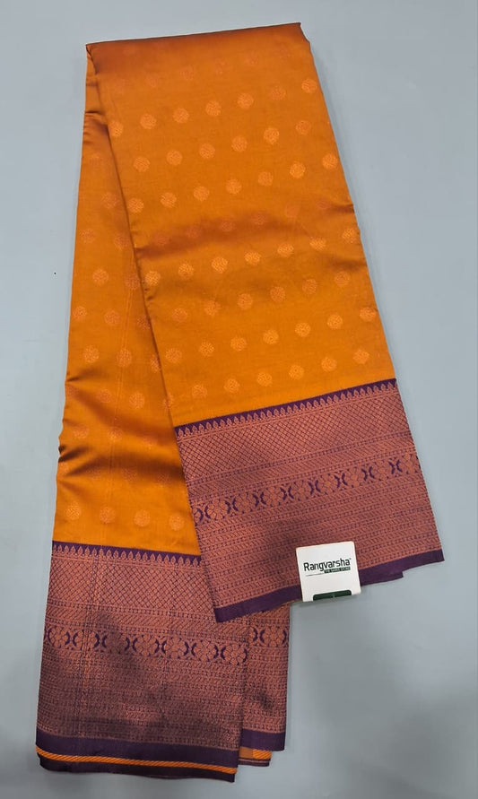Orange Kanchi Semi Silk Saree