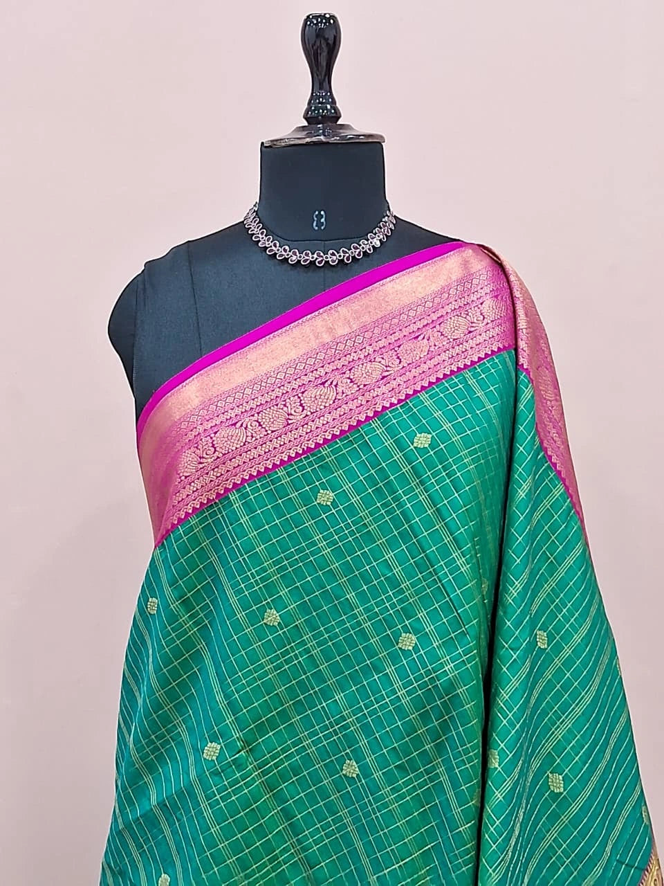 Green Kanchi Semi Silk Saree 1