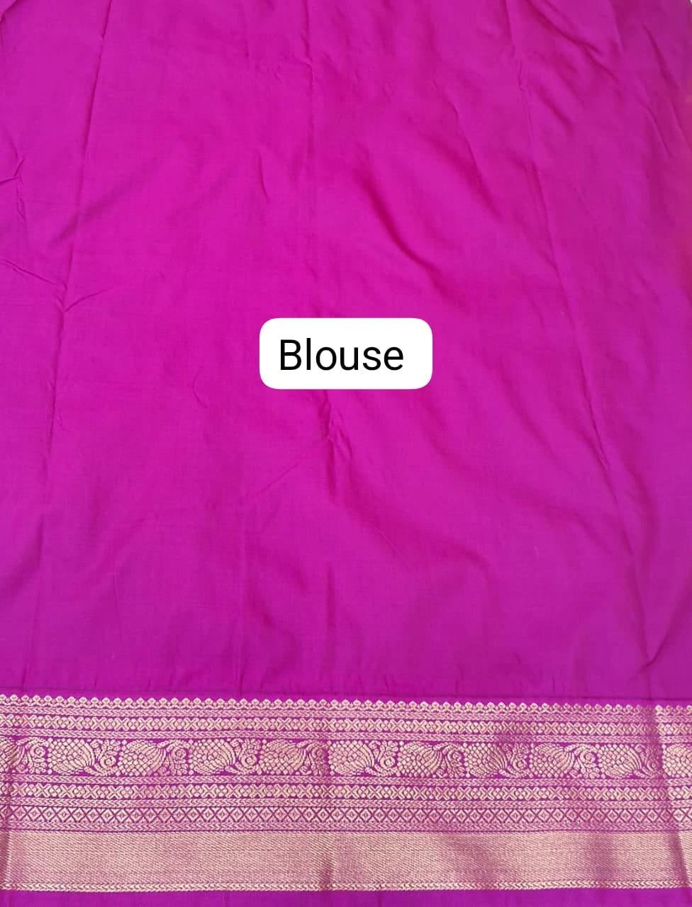 Olive Green Kanchi Semi Silk Saree blouse