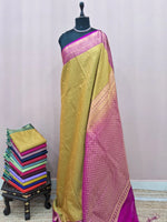Olive Green Kanchi Semi Silk Saree 