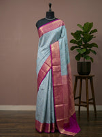 Light Blue Kanchi Semi Silk Saree 