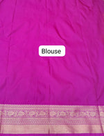 Light Blue Kanchi Semi Silk Saree blouse