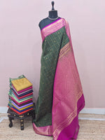 Bottle Green Kanchi Semi Silk Saree 