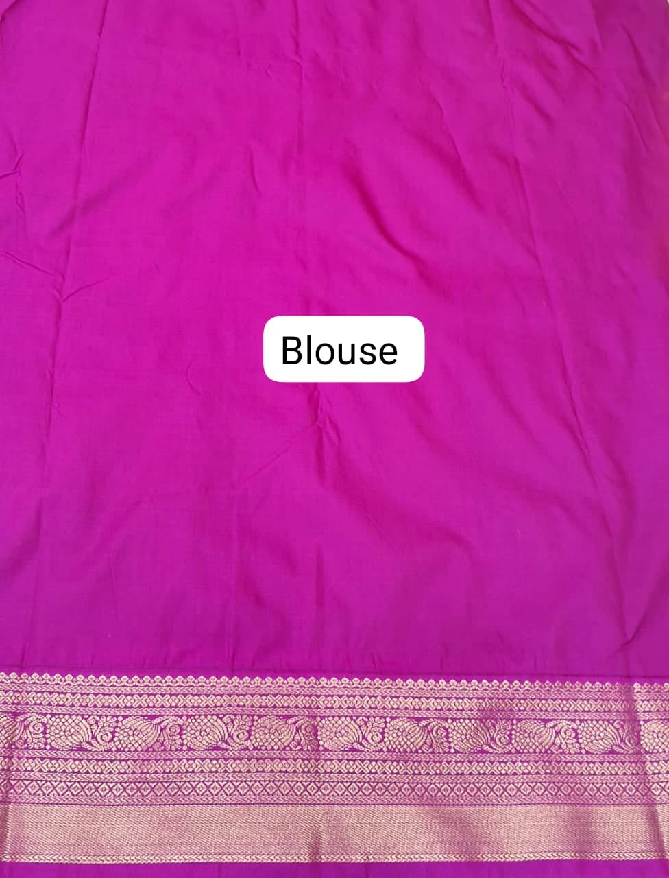 Royal Blue Kanchi Semi Silk Saree blouse