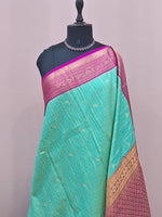 Mint Blue Kanchi Semi Silk Saree 1