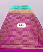 Mint Blue Kanchi Semi Silk Saree pallu