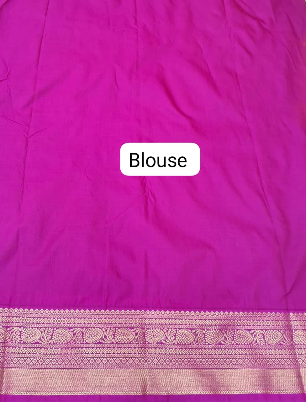 Mint Blue Kanchi Semi Silk Saree blouse