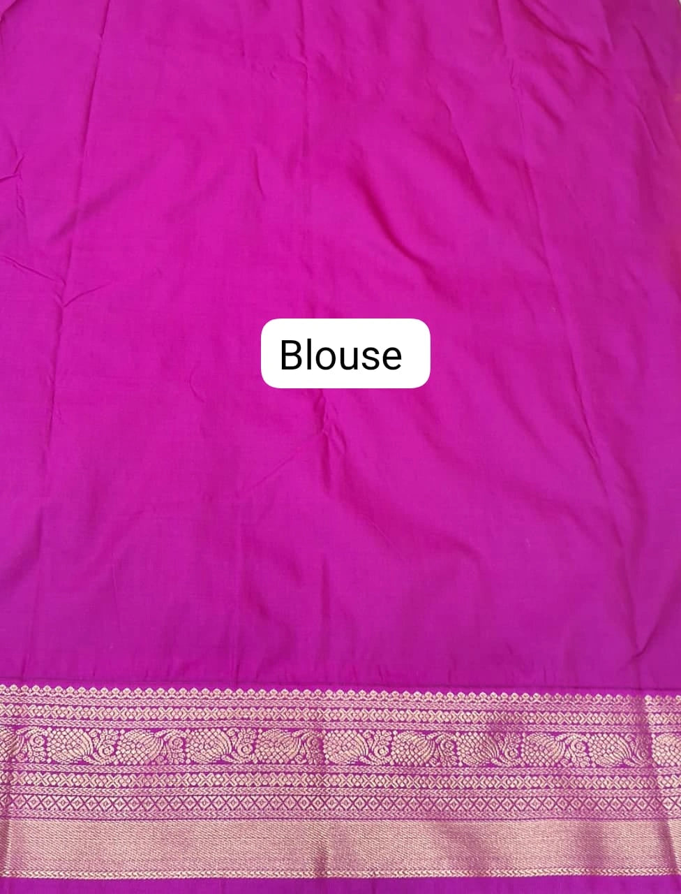 Lemon Yellow Kanchi Semi Silk Saree blouse