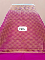 Pale Blue Kanchi Semi Silk Saree pallu