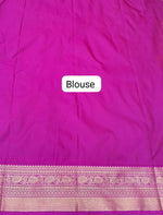 Pale Blue Kanchi Semi Silk Saree blouse