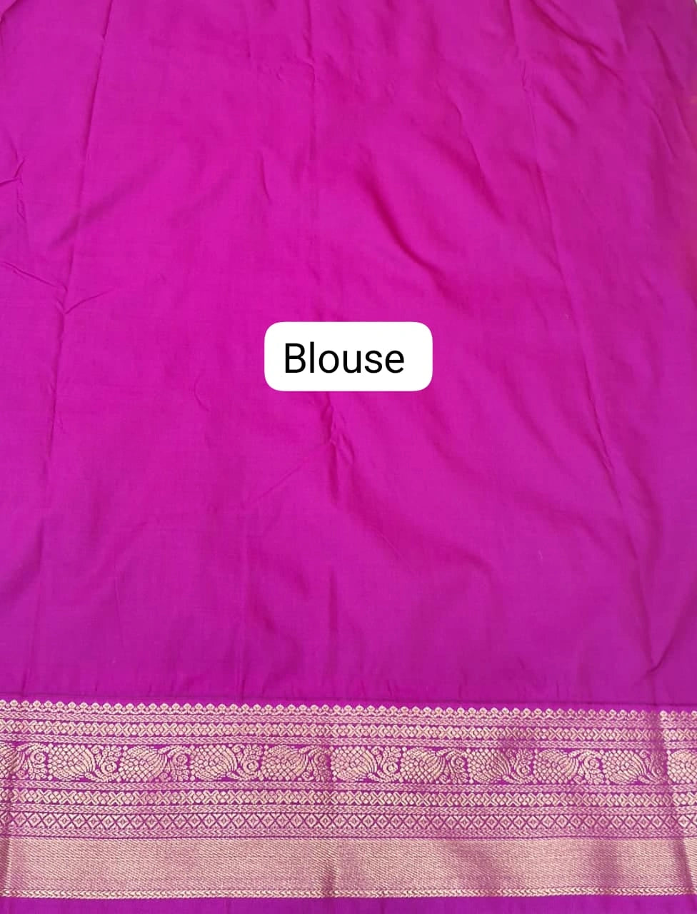Pale Blue Kanchi Semi Silk Saree blouse