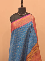Navy Blue Kanchi Semi Silk Saree 1