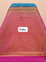 Navy Blue Kanchi Semi Silk Saree pallu
