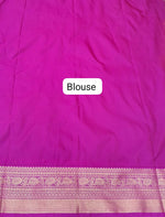 Navy Blue Kanchi Semi Silk Saree blouse