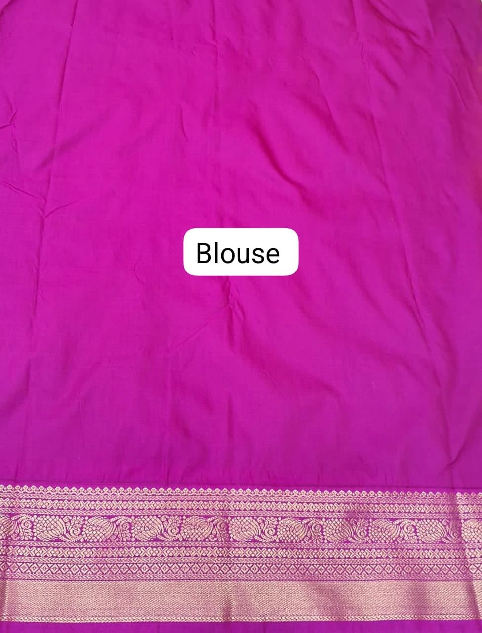 Navy Blue Kanchi Semi Silk Saree blouse