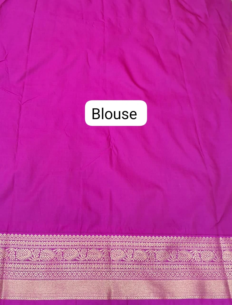 Light Green Kanchi Semi Silk Saree blouse