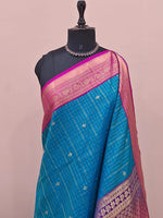 Blue Kanchi Semi Silk Saree 1
