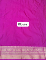 Blue Kanchi Semi Silk Saree blouse