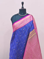 Royal Blue Kanchi Semi Silk Saree 1