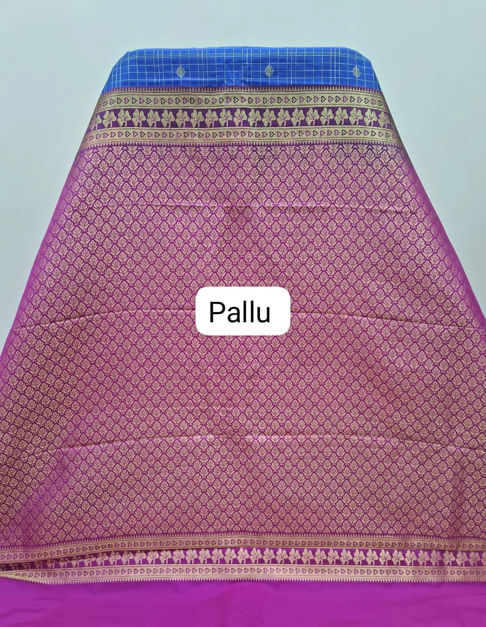 Royal Blue Kanchi Semi Silk Saree pallu