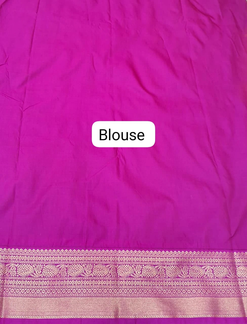 Pastel Blue Kanchi Semi Silk Saree blouse