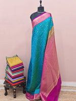 Turquoise Blue Kanchi Semi Silk Saree 