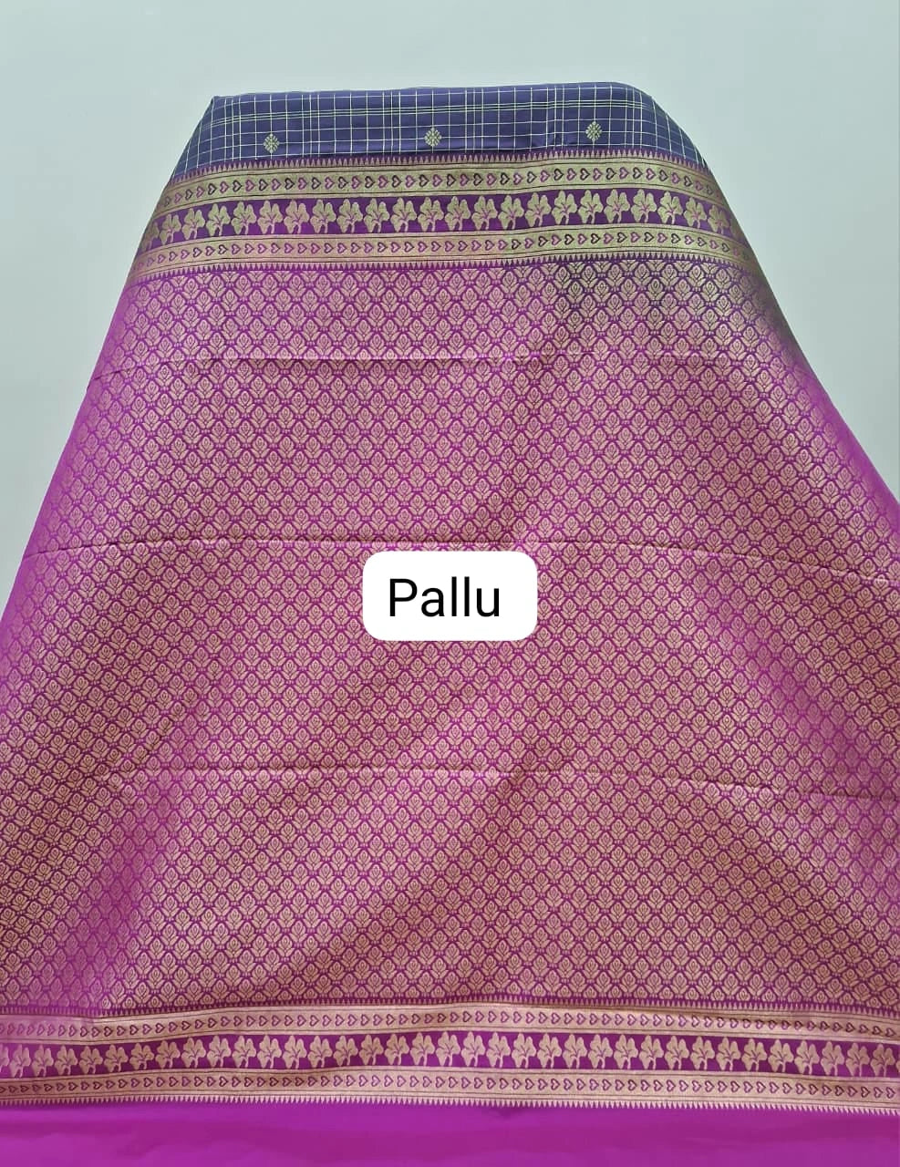 Dark Purple Kanchi Semi Silk Saree pallu