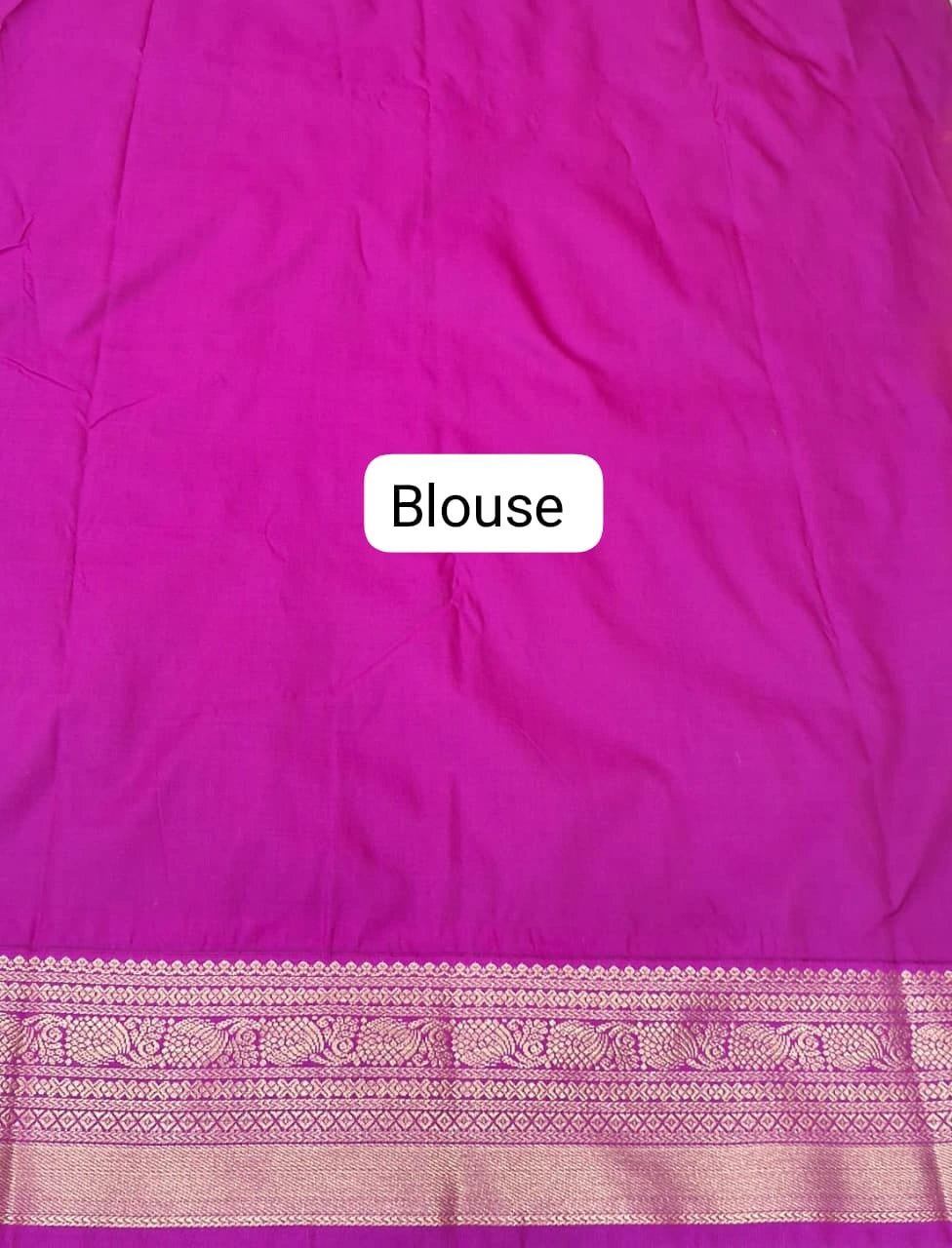 Dark Purple Kanchi Semi Silk Saree blouse