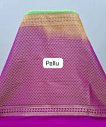 Parrot Green Kanchi Semi Silk Saree pallu