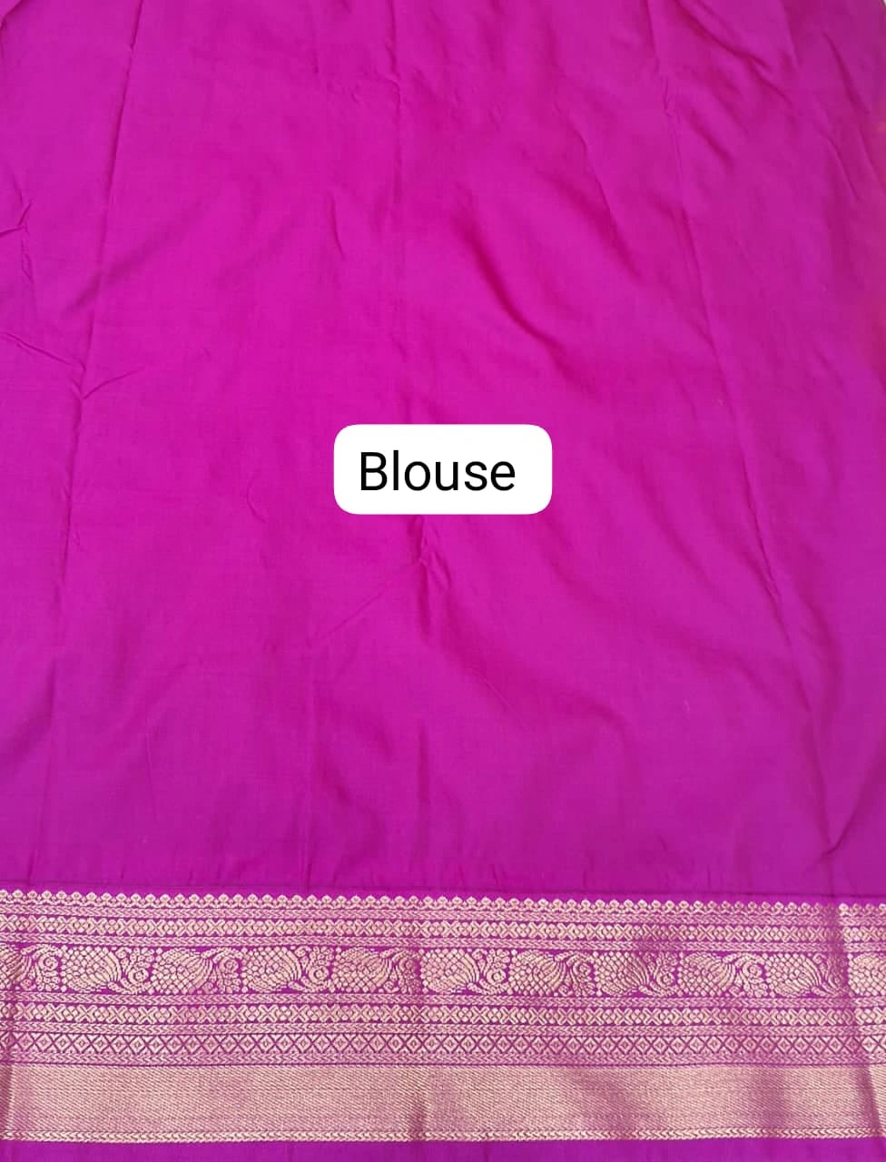 Rama Green Kanchi Semi Silk Saree blouse